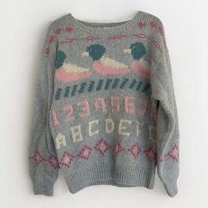 Vintage Deans Of Scotland Wool Pullover Novelty Sweater 38 M Cottagecore Cute